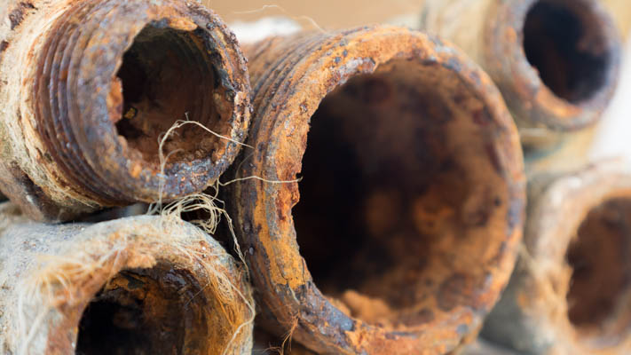 Old galvanized pipes in Atlanta